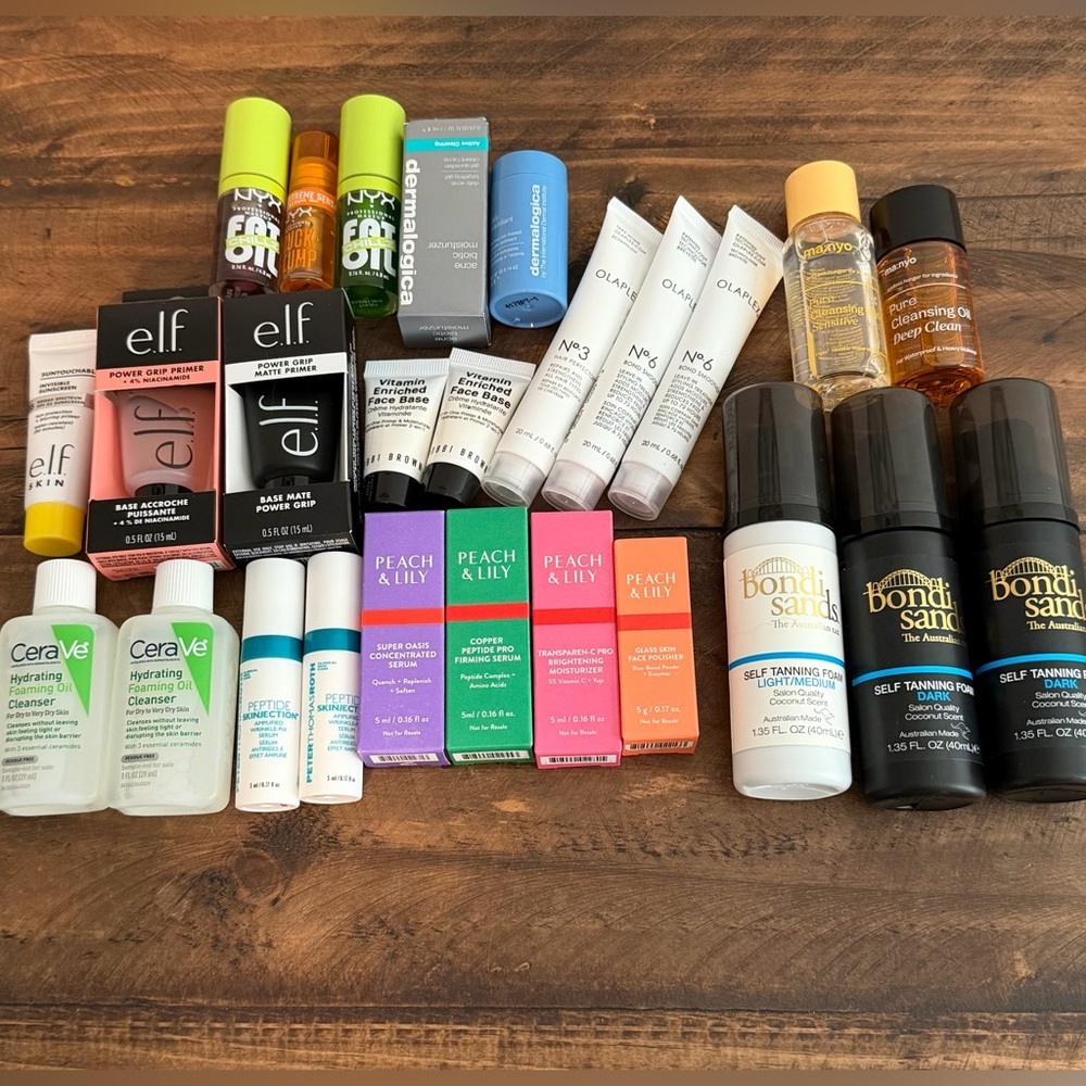 NEW! 26-Piece Bundle VARIETY Sampler of Skincare, Haircare & Lip Glosses.